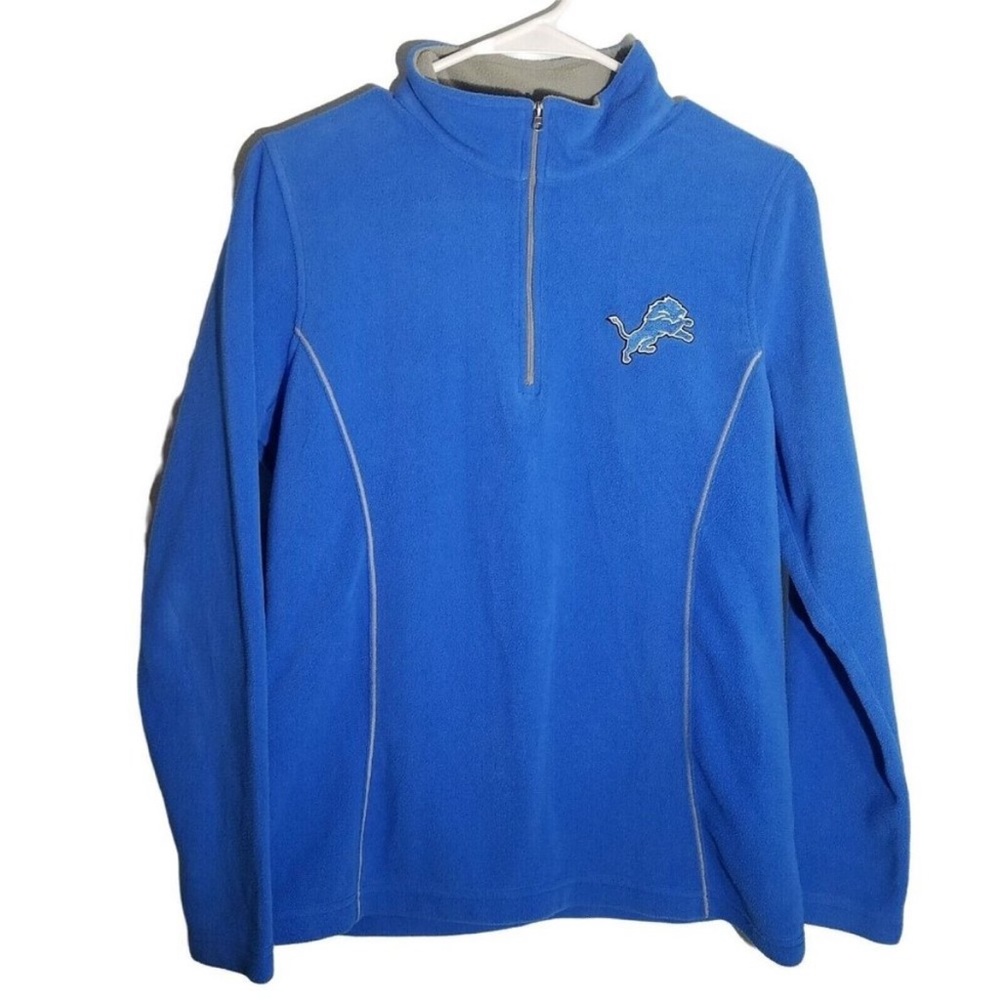 NFL Detroit Lions Quarter Zip Fleece Sweatshirt with Embroidered Logo Women's M